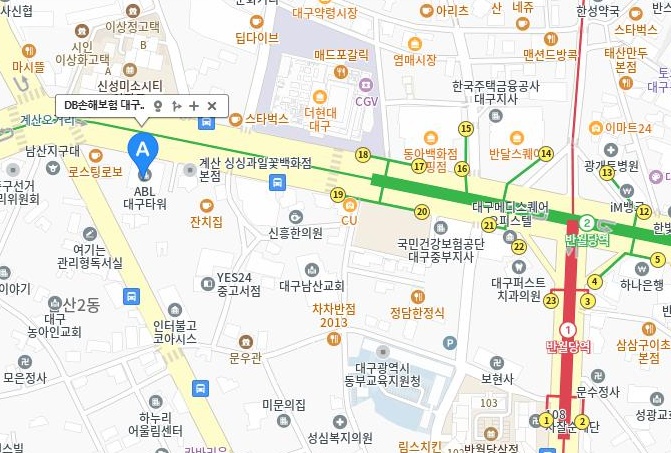 DB손해보험-대구-고객서비스센터-위치