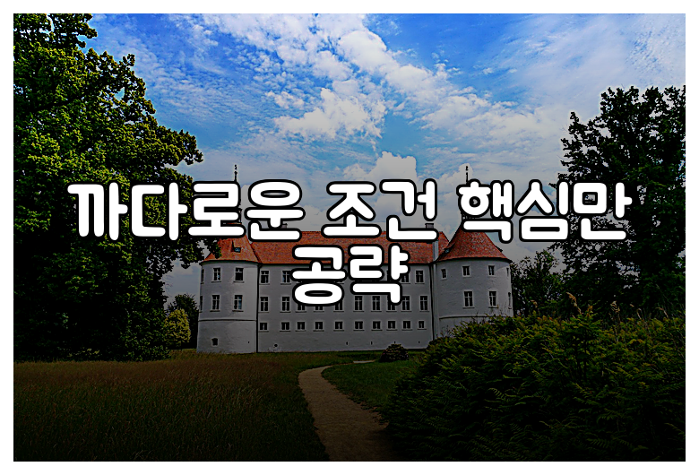 까다로운 조건 핵심만 공략