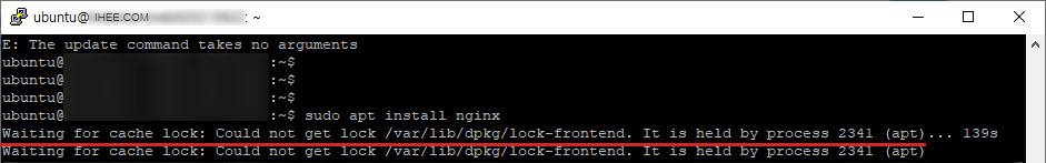 Waiting for cache lock: Could not get lock