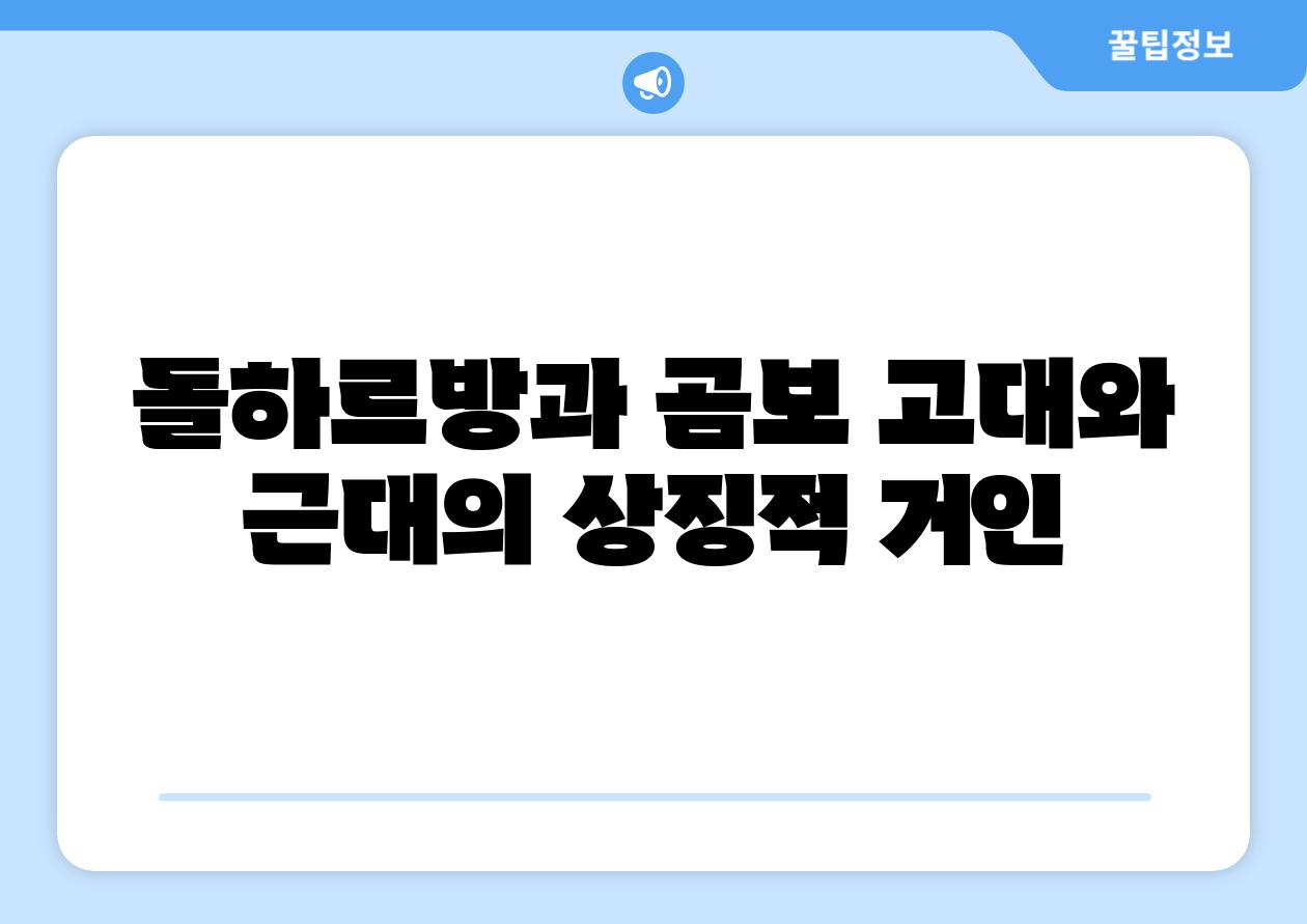 돌하르방과 곰보 고대와 근대의 상징적 거인