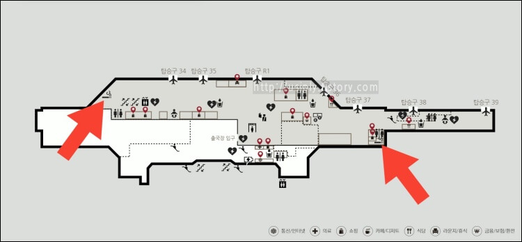 김포공항-흡연실이-국제선-3층-약도에-표시되어-있다.