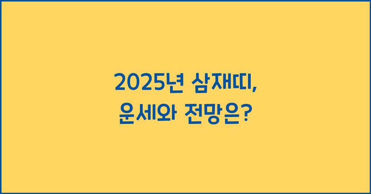 2025년 삼재띠