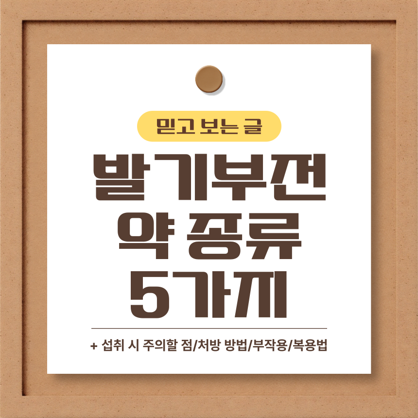  발기부전 약 종류 5가지