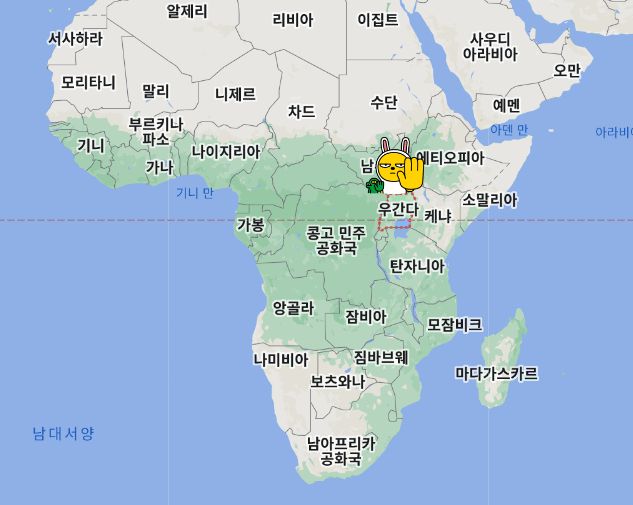우간다 지도(구글 맵)