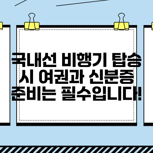 국내선 비행기 탑승 시 여권과 신분증 준비는 필수입니다!