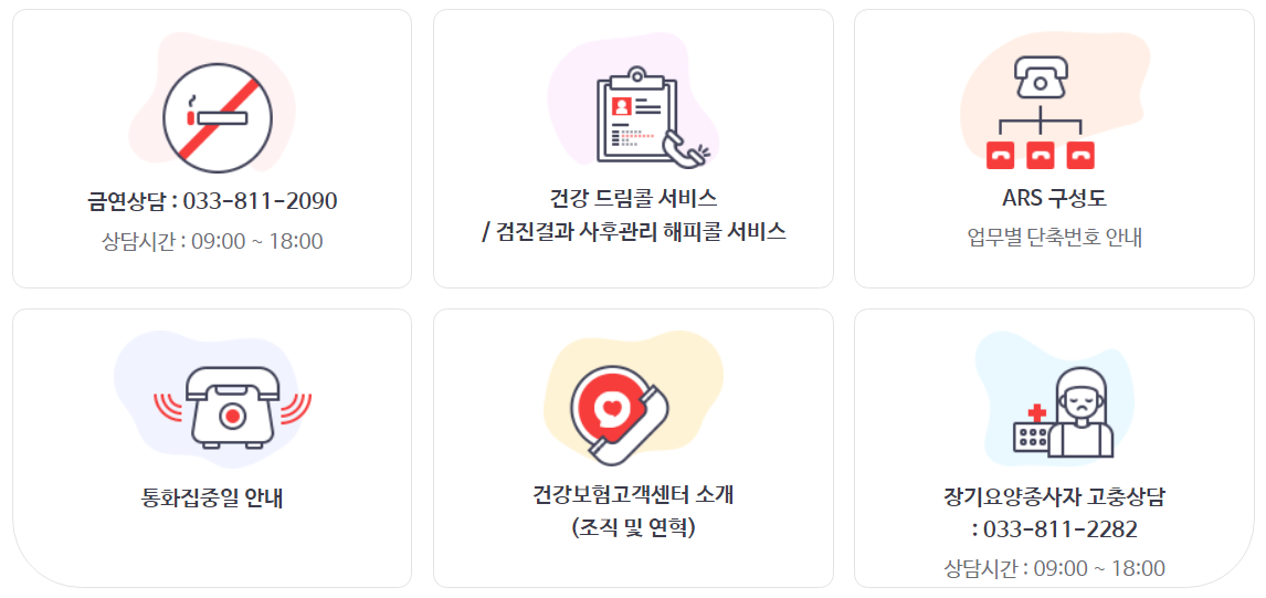  국민건강보험공단 고객센터 전화번호 (간단)