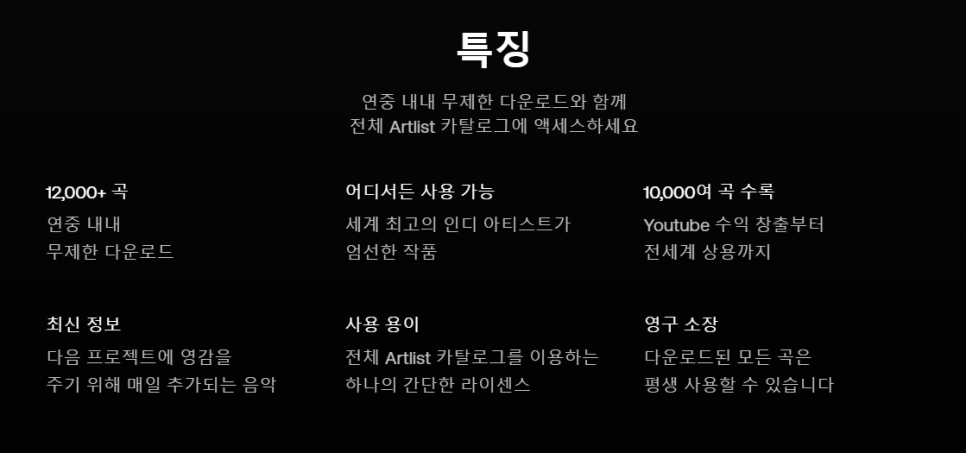 Artlist(아트리스트)로 해결! 2개월 추가 유튜브 BGM, 음원저작권 5