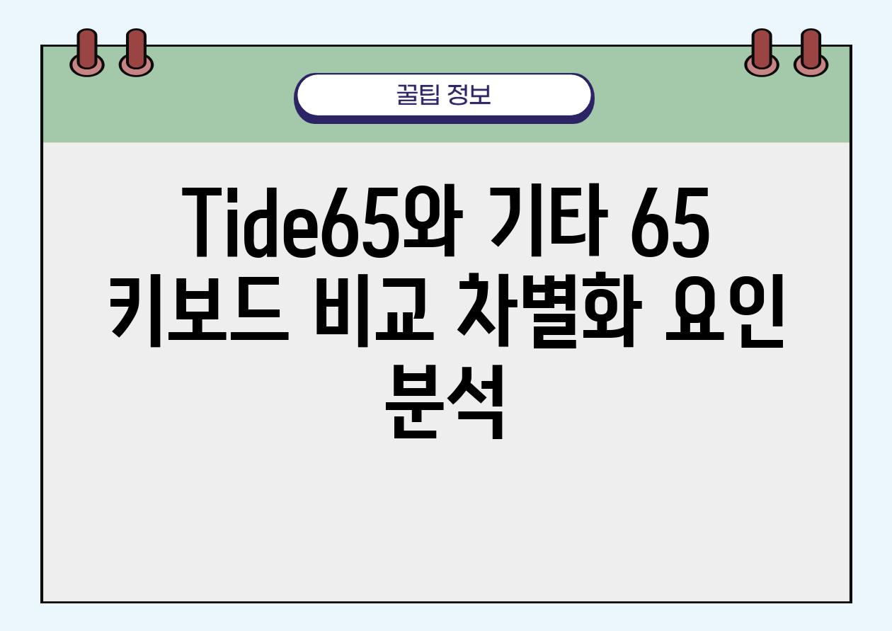 Tide65와 기타 65 키보드 비교 차별화 요인 분석