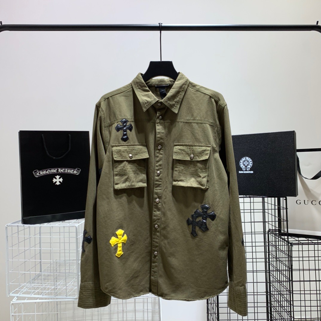  [CHROME HEARTS] 크롬하츠 세멘터리 멀티포켓 카키 셔츠