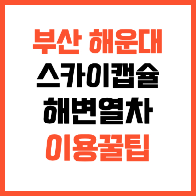 부산 해운대 스카이캡슐 해변열차 예약 꿀팁 총정리