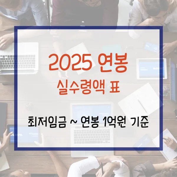 2025 연봉 실수령액표