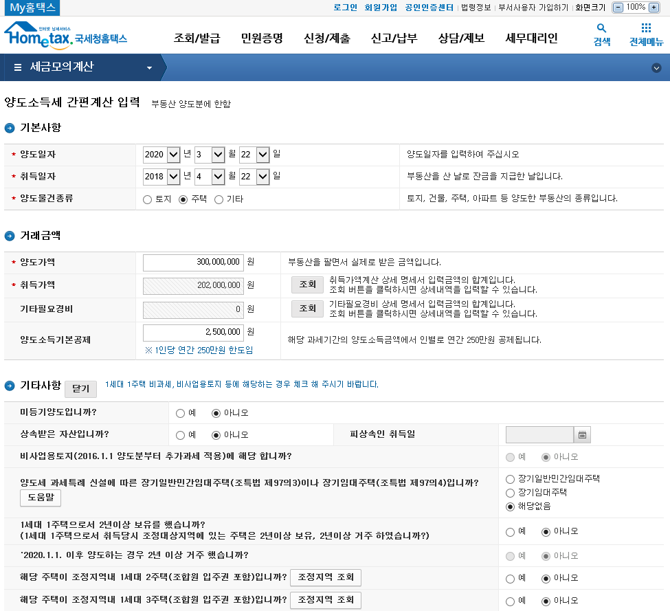  부동산을 팔고나서 내는 세금, 양도소득세