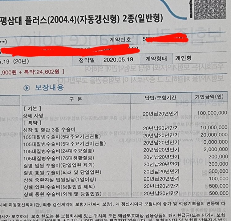  삼성화재 태평삼대 플러스(2004.4)(자동갱신형)2종(일반형)