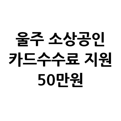 2025 울주 소상공인 카드수수료 최대 50만원지원 신청방법