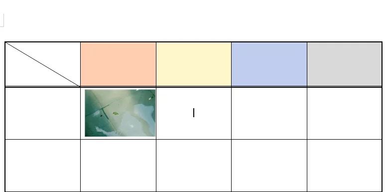 표 안에 그림을 조절해서 맞춰 넣은 모습