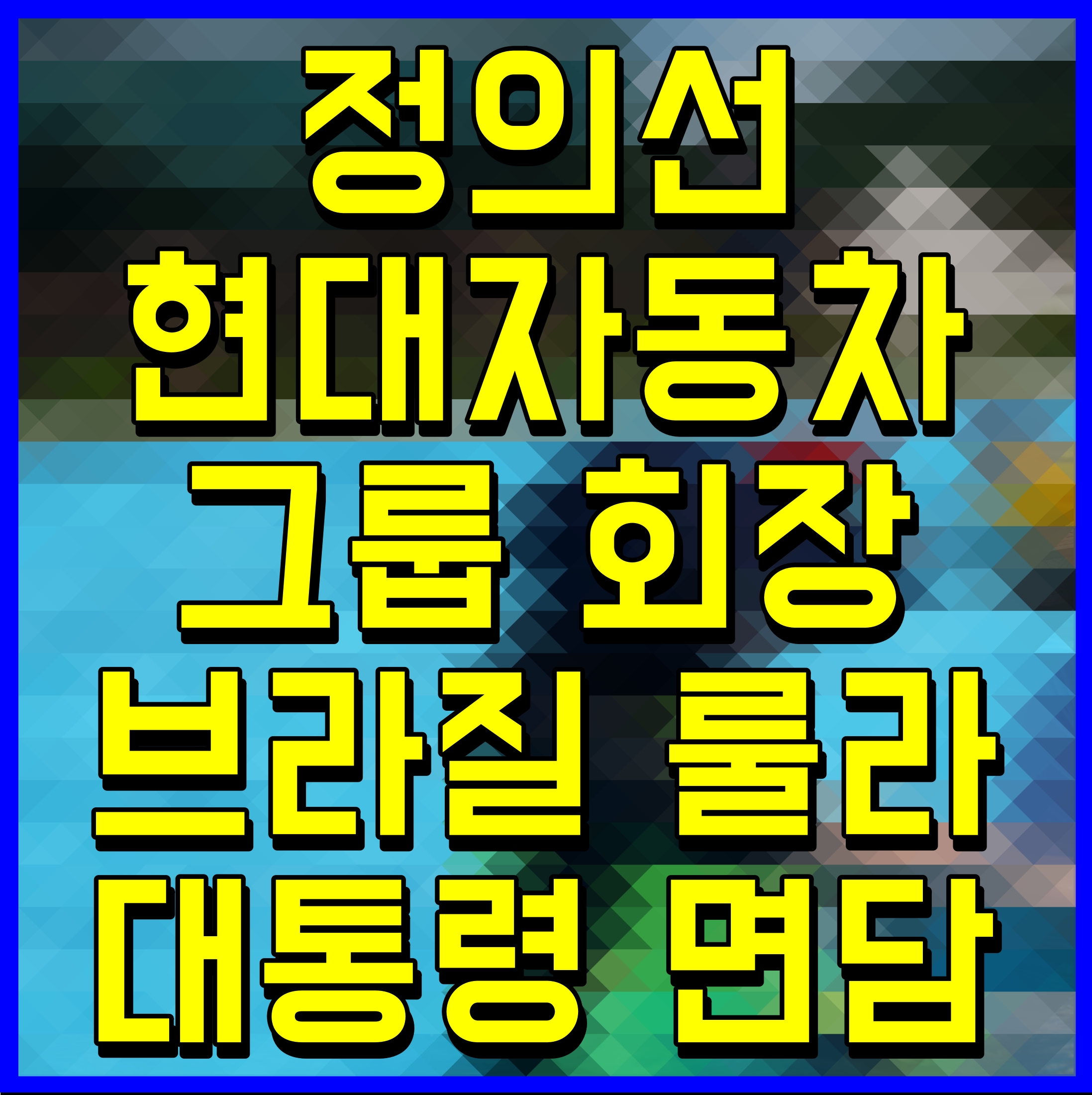 정의선 현대자동차그룹 회장 브라질 룰라 대통령 면담