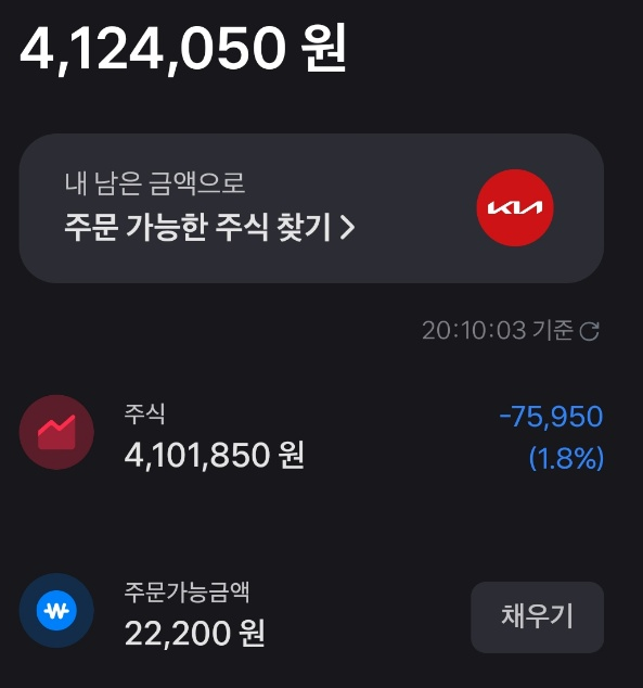  [국내주식] 월20만원으로 하는 국내주식 (8/13일 기준)