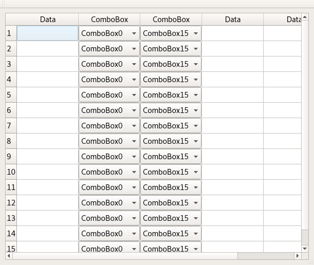 QTableView에 ComboBox 삽입 및 고정하기
