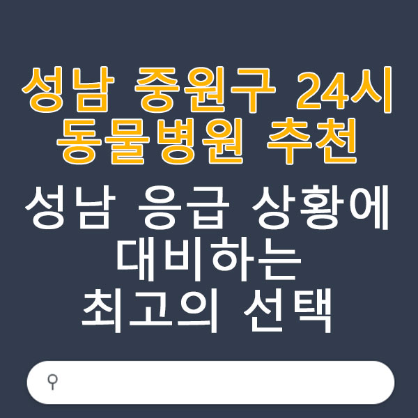 성남 중원구 24시 동물병원 잘하는 곳 추천 리스트 전화번호