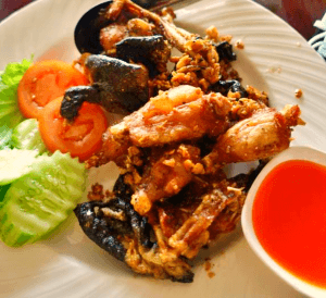 태국 식용개구리 요리
