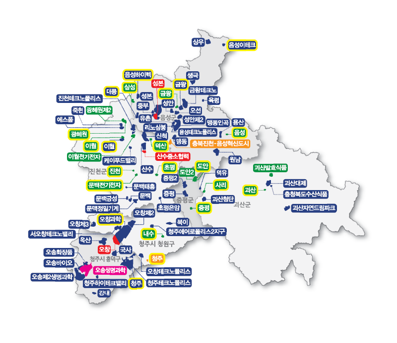 충청북도 (북서지역) 산업단지 현황