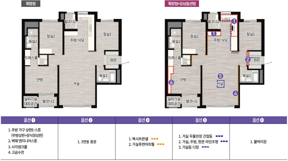 수원성 중흥S-클래스 75타입 평면도 (확장형)