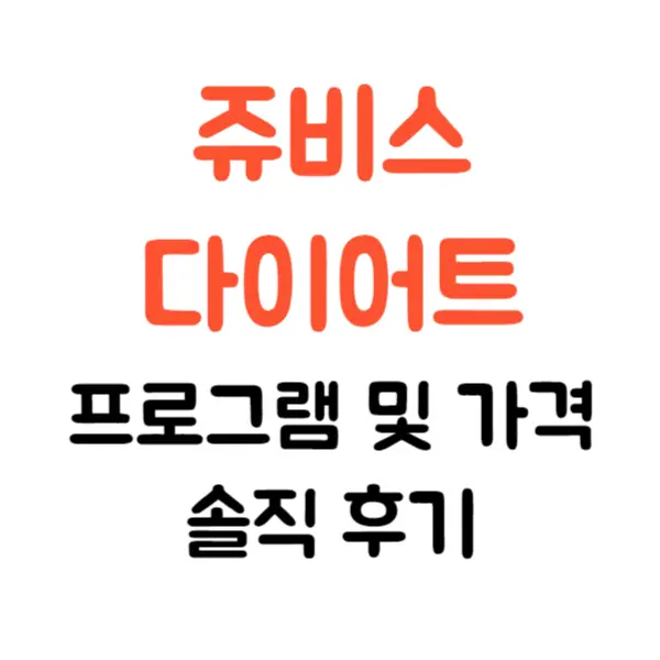 쥬비스 다이어트 솔직 후기 및 프로그램 가격 총정리