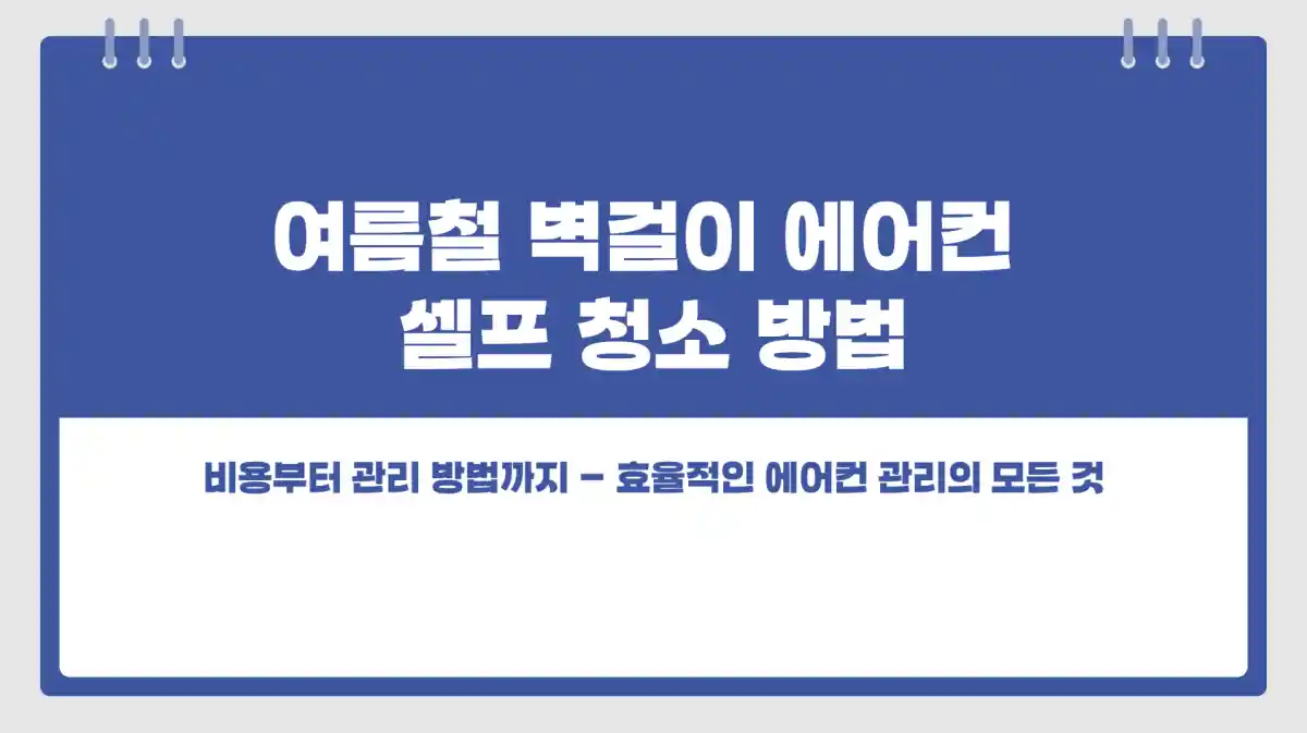 여름철 벽걸이 에어컨 셀프 청소 방법. 비용부터 관리 방법 까지
