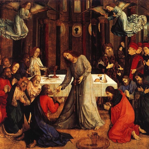 Joos van Wassenhove가 그린 The Institution of the Eucharist라는 작품을 볼 수 있는 이미지입니다.