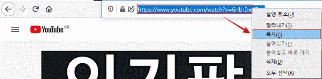 4K youtube to mp3 음원 URL 복사