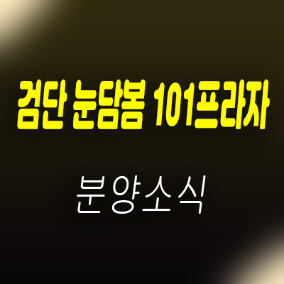  검단 눈담봄 101프라자 상가 분양가 및 잔여호실 안내