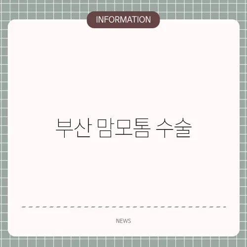 부산 맘모톰 수술