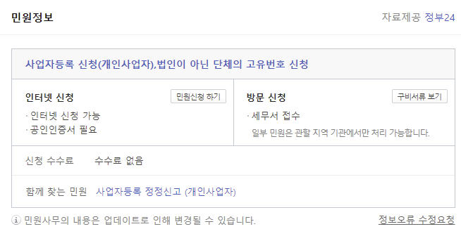 사업자등록증 발급 신청 방법