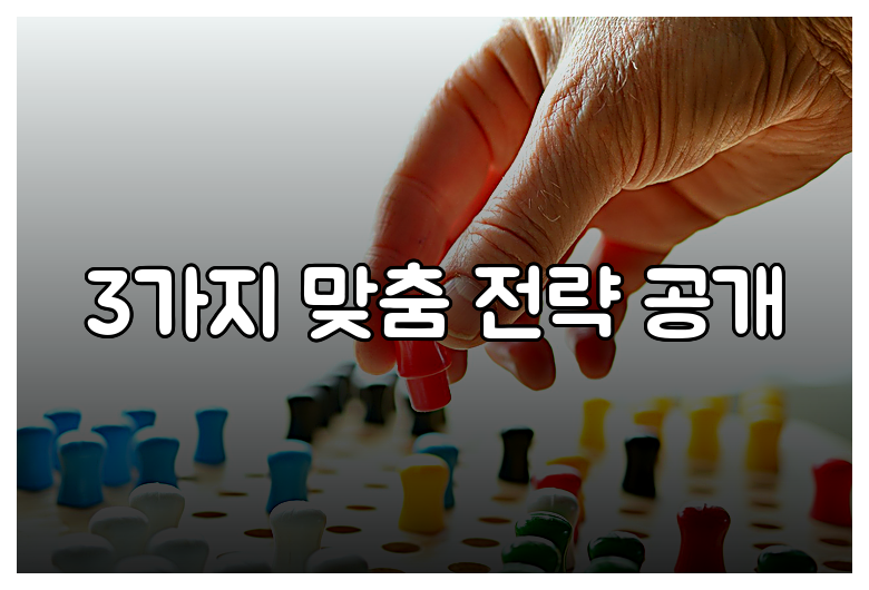 3가지 맞춤 전략 공개