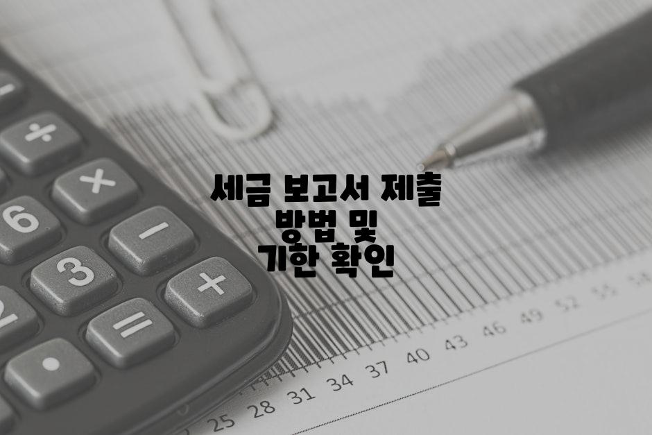 세금 보고서 제출 방법 및 기한 확인