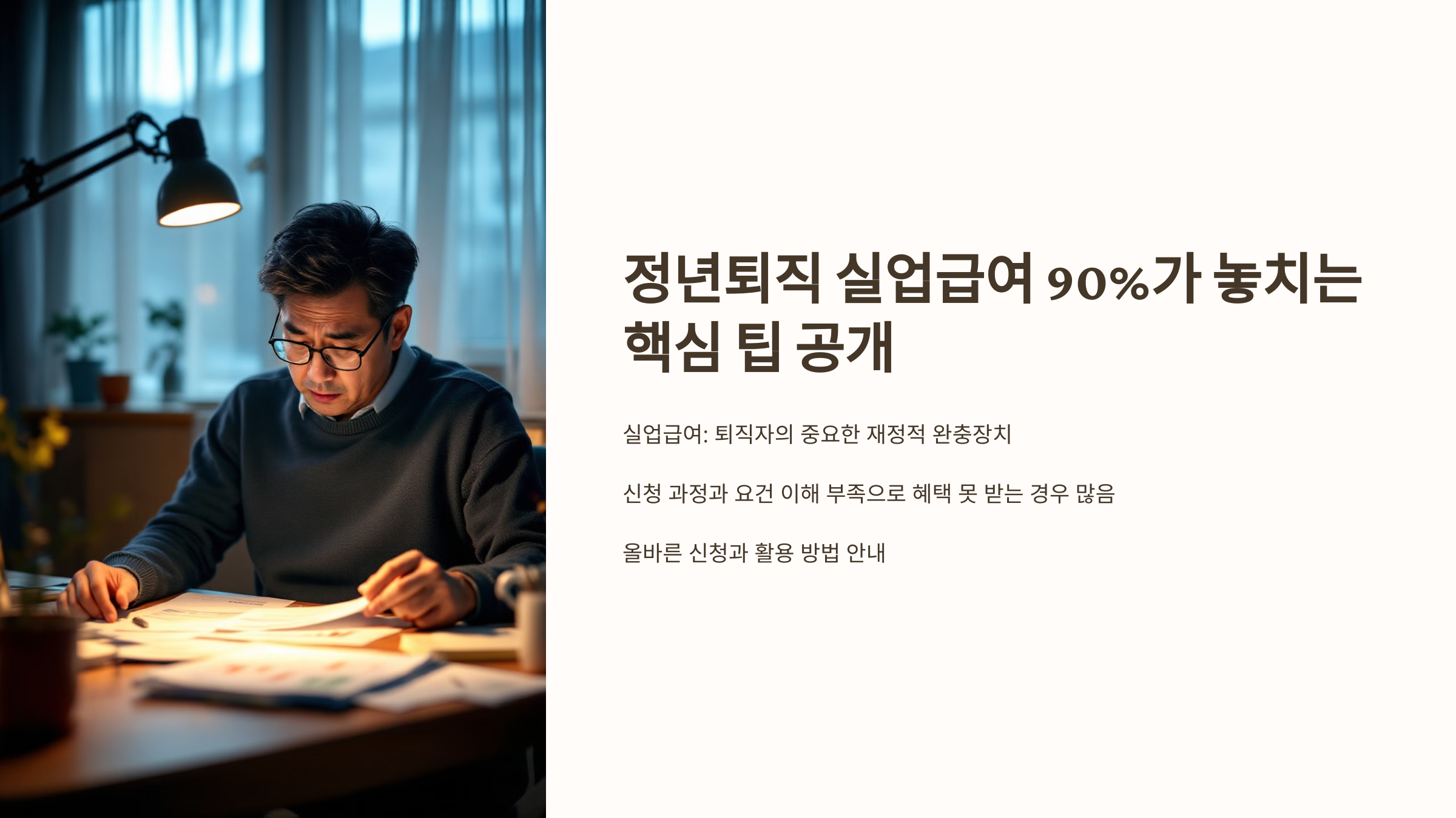 정년퇴직 실업급여 90%가 놓치는 핵심 팁 공개