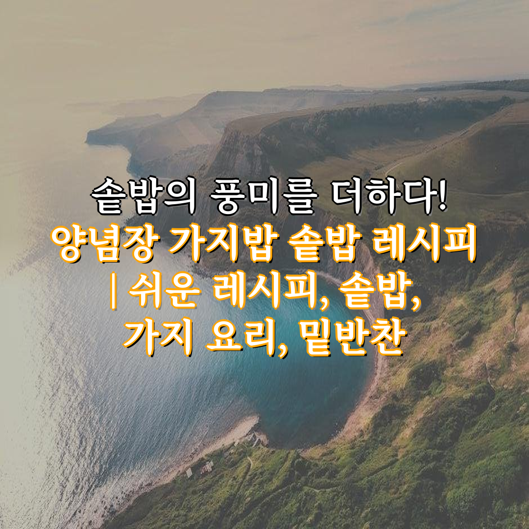  솥밥의 풍미를 더하다! 양념장 가지밥 솥밥 레시피  