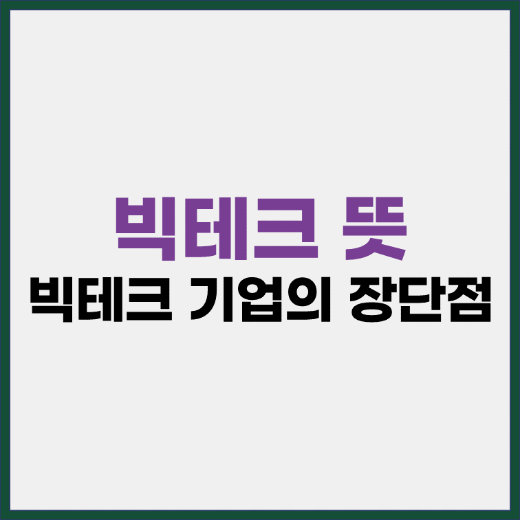 빅테크 뜻 빅테크 기업의 장단점