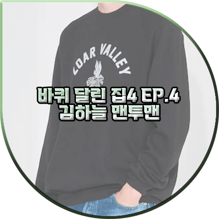  바퀴 달린 집4 4회 김하늘 맨투맨 :: 와일드동키 ZOAR VALLEY 블랙 맨투맨 : 김하늘 패션