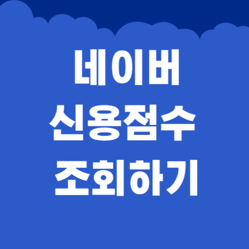 네이버신용점수 조회안내