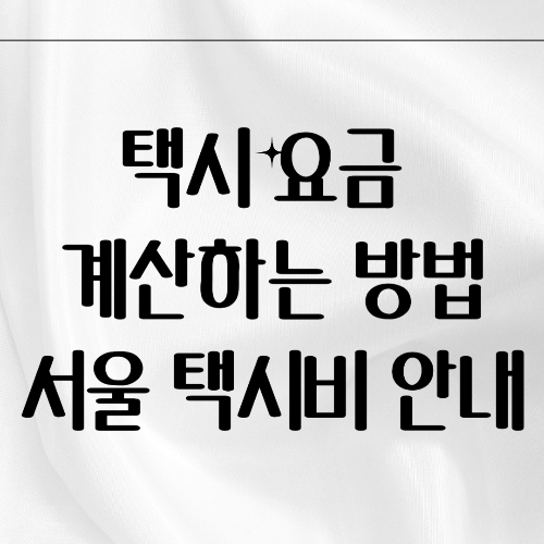 택시 요금 계산하는 방법과 서울 택시비 안내