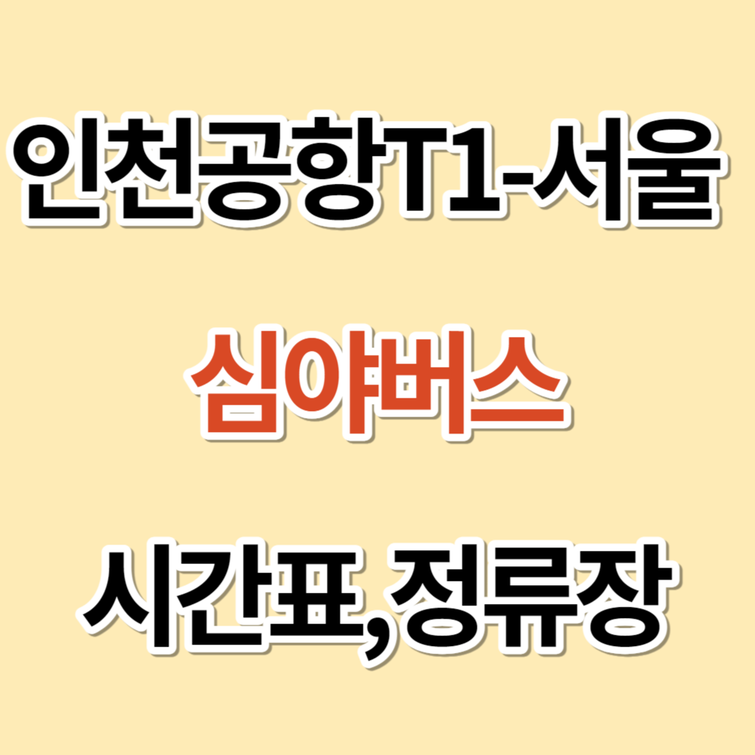 인천공항1터미널 서울 심야버스 시간표&#44;정류장