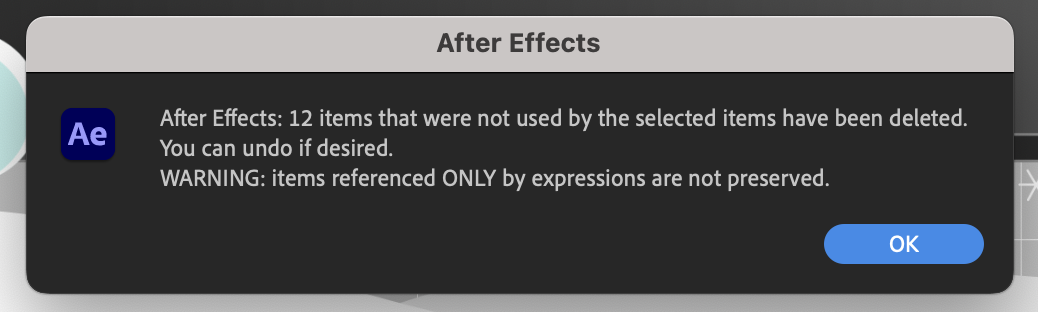  After Effects 애프터 이펙트 안쓰는 파일 정리하기 : Reduce Project