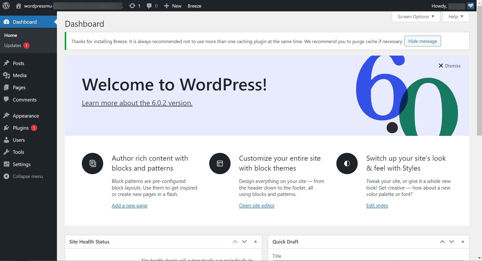 WordPress installed