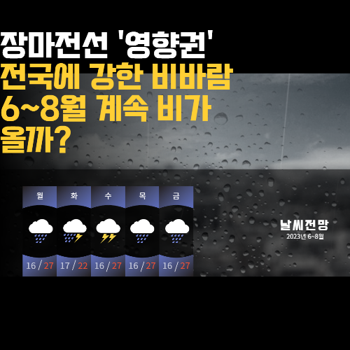  2023년 장마기간 및 지역별 날씨 전망 정리