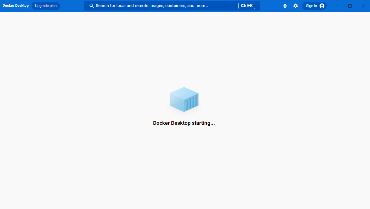 윈도우 도커 실행화면
