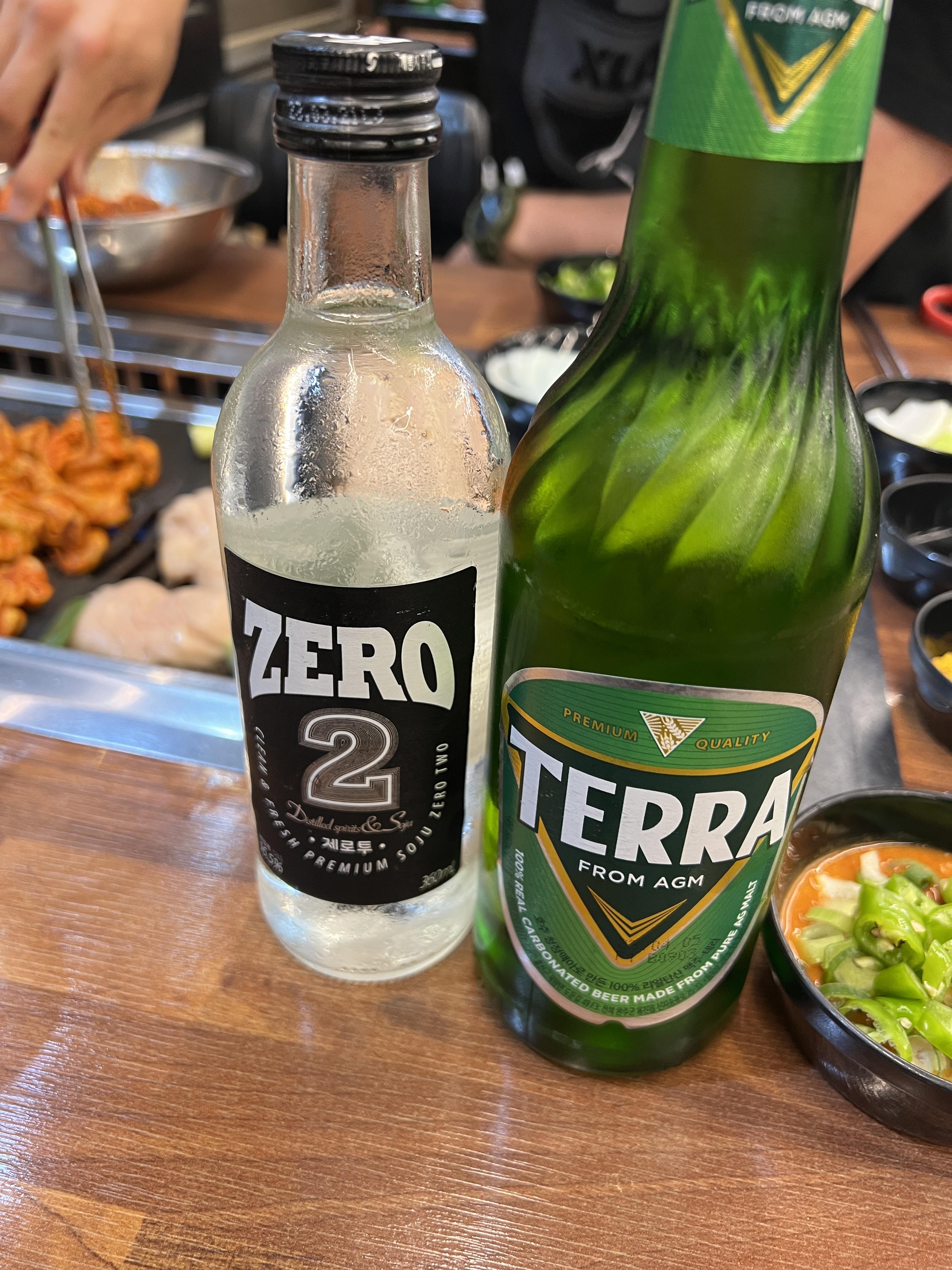 대구 소주 zero2와 테라 맥주