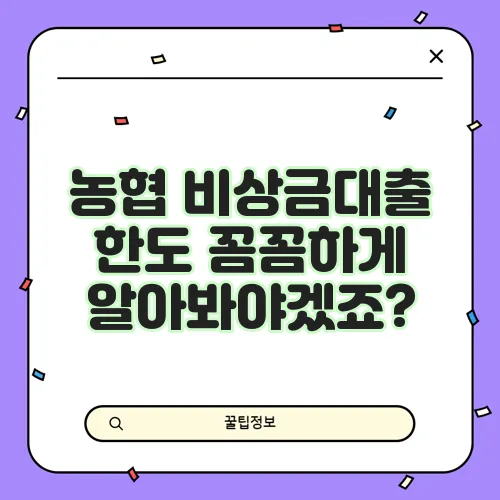 농협 비상금대출 한도 꼼꼼하게 알아봐야겠죠?