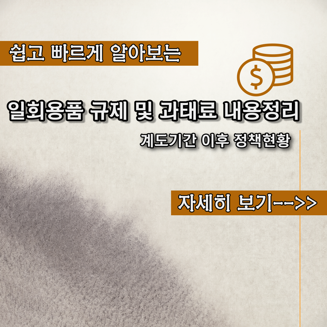  일회용품 규제 및 과태료 내용 정리 - 계도기간 이후 정책현황