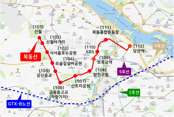 목동선-노선도